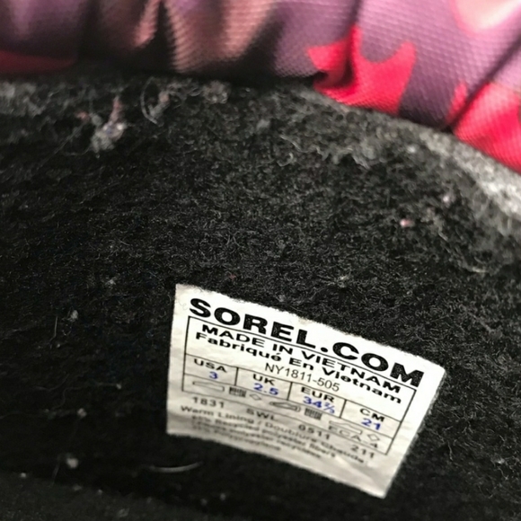 Sorel Youth Cub Floral Red Girls Boots - Picture 5 of 6